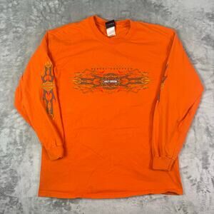 Harley Davidson tucson Arizona Vibrant Orange Long Sleeve Shirt Size L